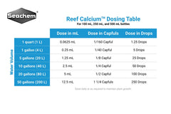 Seachem Reef Calcium label shown in close-up.
