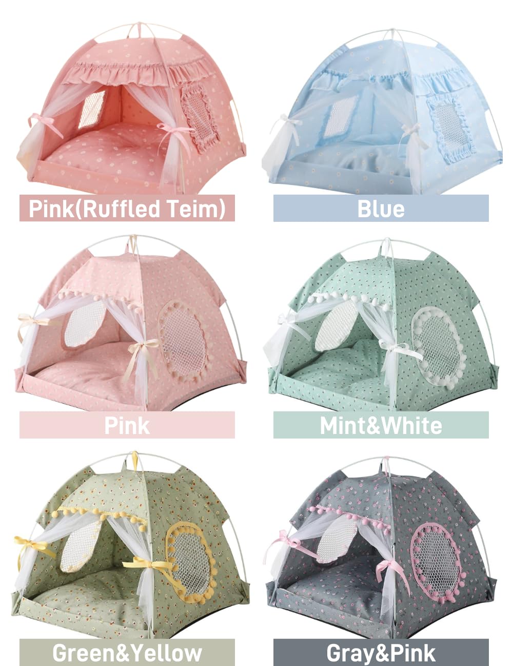 Selena cat and dog tent bed showing its removable design.