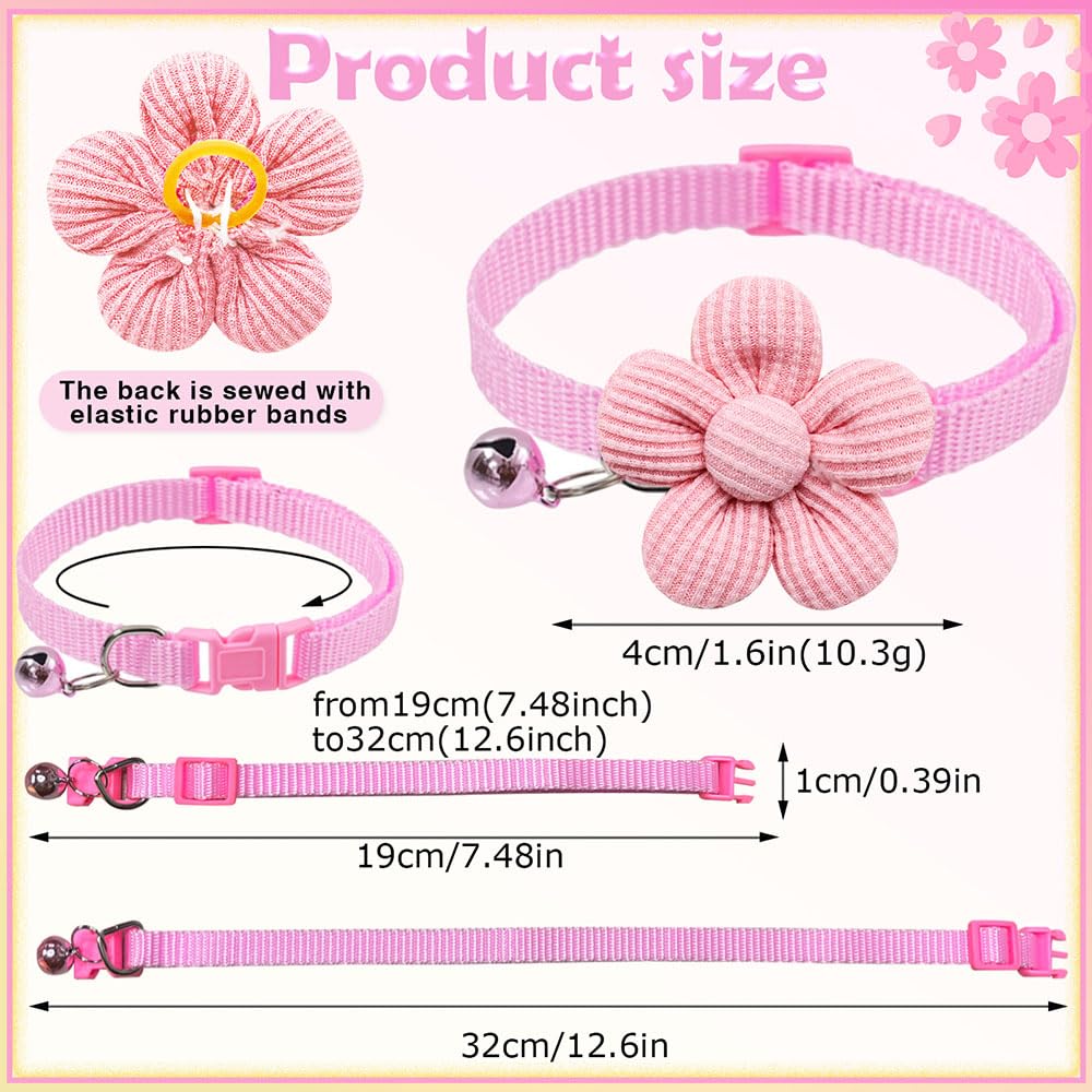 Senniea floral pet bows shown close up to display their flower design.