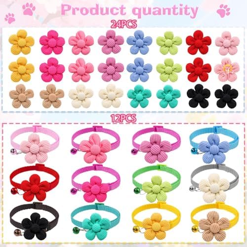 Senniea flower pet collar shown in a close detail view.