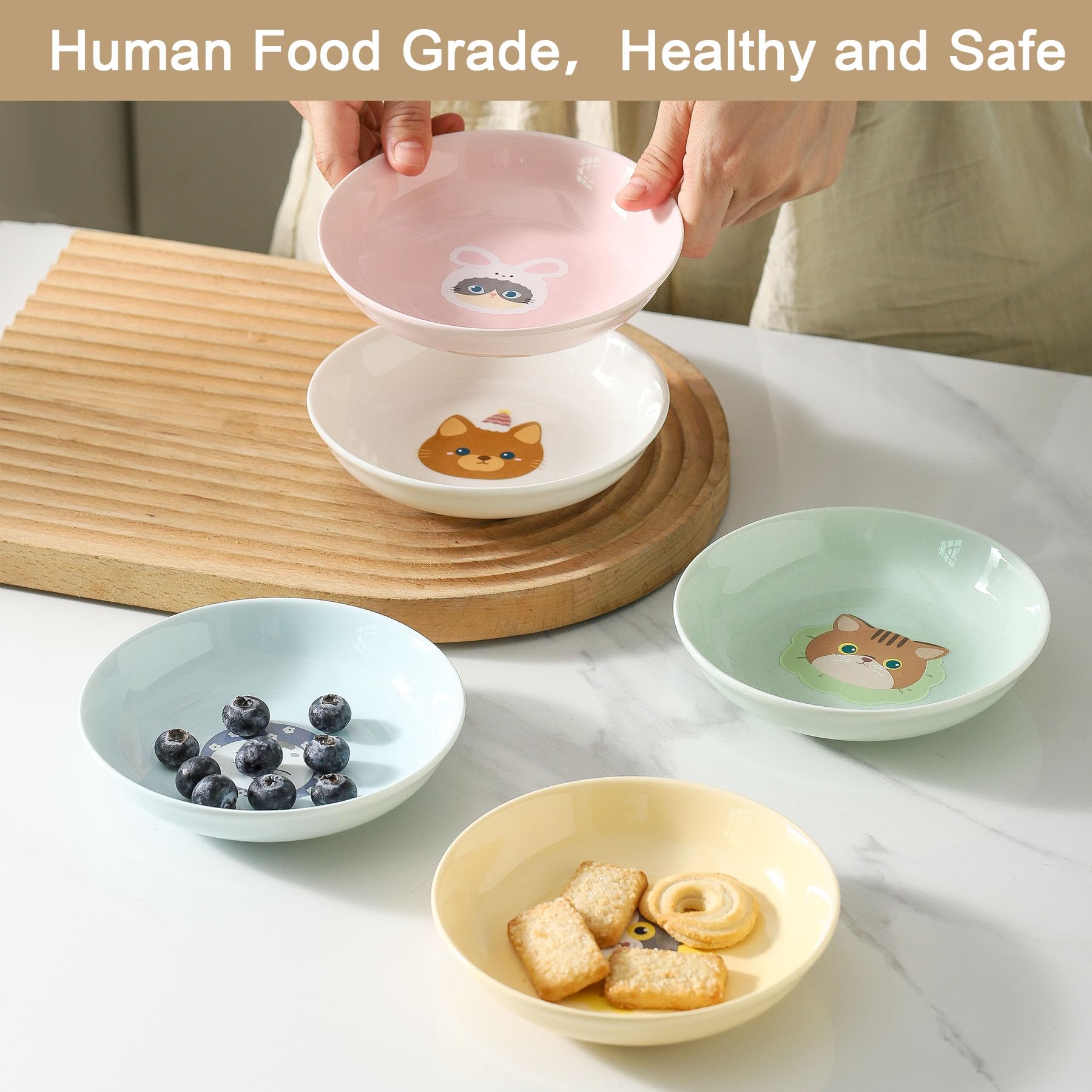 Seyatoo Ceramic Cat Bowl shown serving pet food.