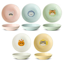 Seyatoo Ceramic Cat Bowls Set shown together from the front.