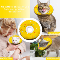 Seyezo Cat Cone Collar adjustable strap shown around the neck opening.