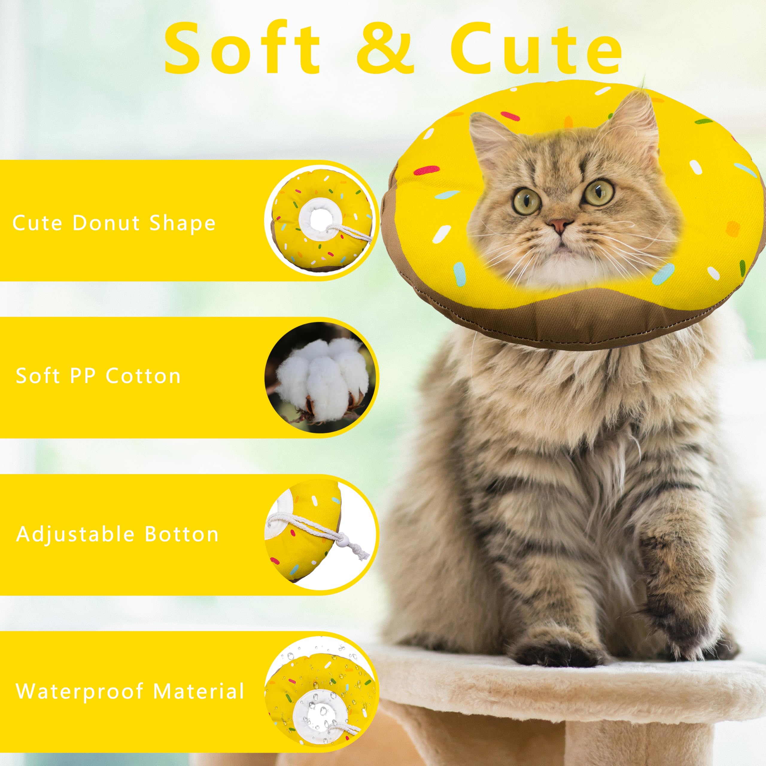 Seyezo Cat Cone Collar worn by a cat during recovery.