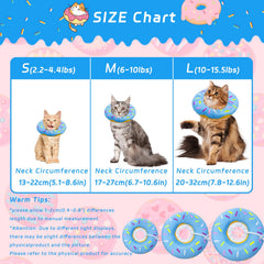 Seyezo cat cone collar shown from the side to display its donut shape.