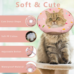 Seyezo cat recovery cone adjustable neck strap shown in detail.