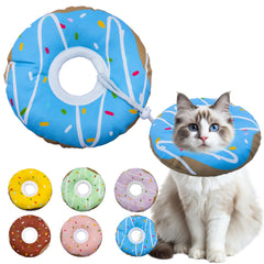 Seyezo cat recovery cone shown from the front in blue.