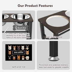 SHAINFUN Elevated Dog Bowls slow-feeder bowl shown with its feeding design.