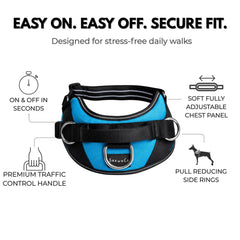 SHAWNCO Essential Dog Harness underside showing the breathable mesh panel.