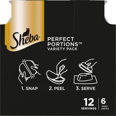 Sheba Perfect Portions cat food Signature Tuna Entree shown as a flavor focus.