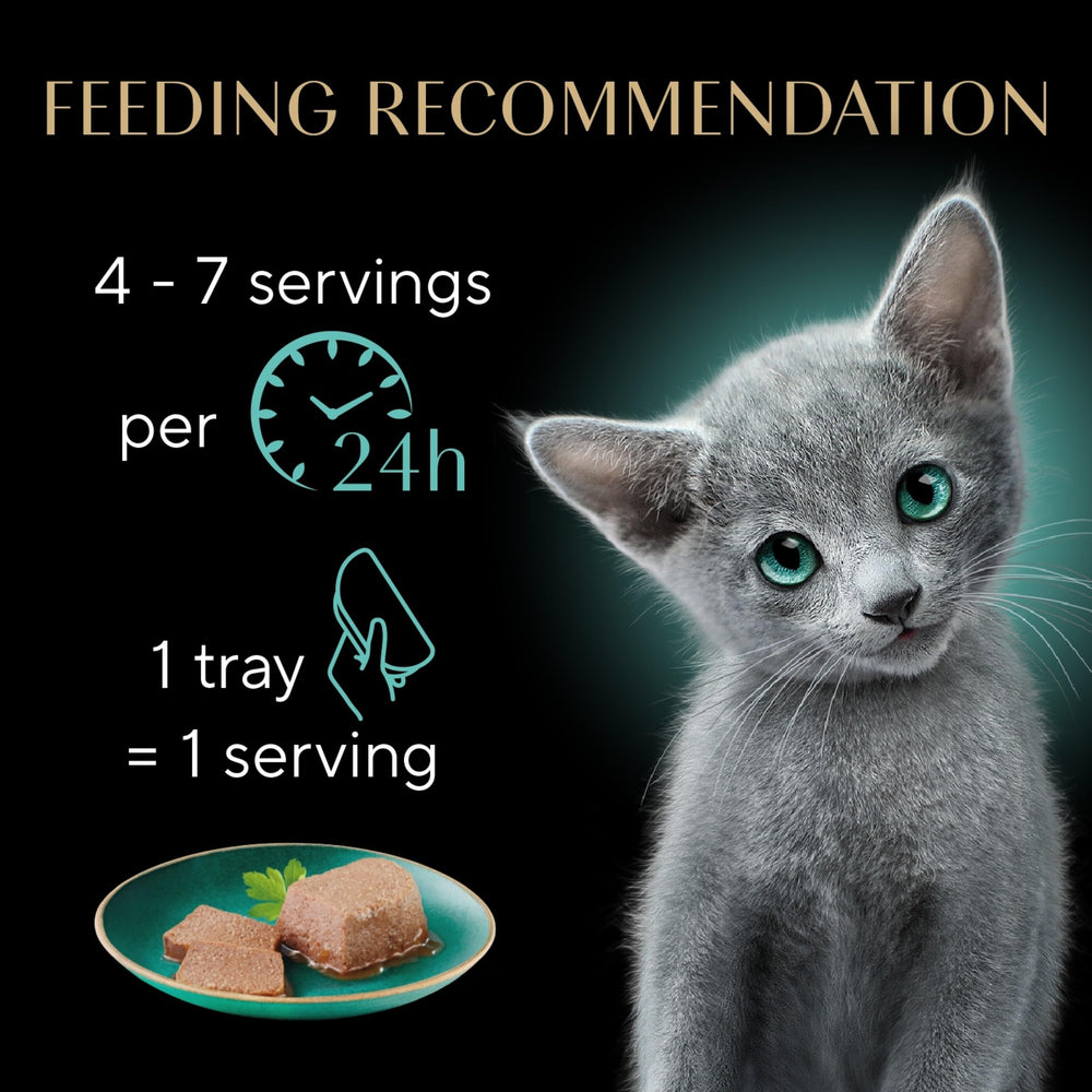 Sheba Perfect Portions Kitten Pate Wet Cat Food chicken recipe shown as a variety option.