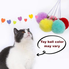 SHENGOCASE cat tree hammock toy detail showing elastic strings for tying.