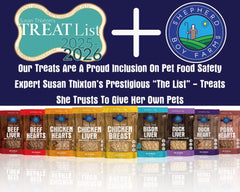 Shepherd Boy Farms Duck Liver Treats shown in a close-up product view.