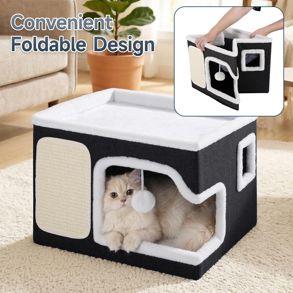 Shikha cat house folded for compact storage.