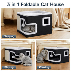 Shikha cat house with its built-in scratching pad.