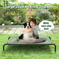 Simple Trending elevated dog bed shown in use by a resting dog.