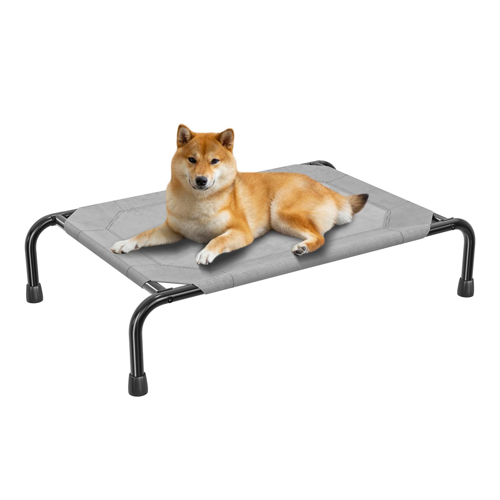 Simple Trending elevated dog bed mesh being cleaned with water.