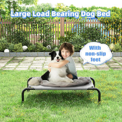 Simple Trending elevated dog bed close-up showing the mesh sleeping surface.