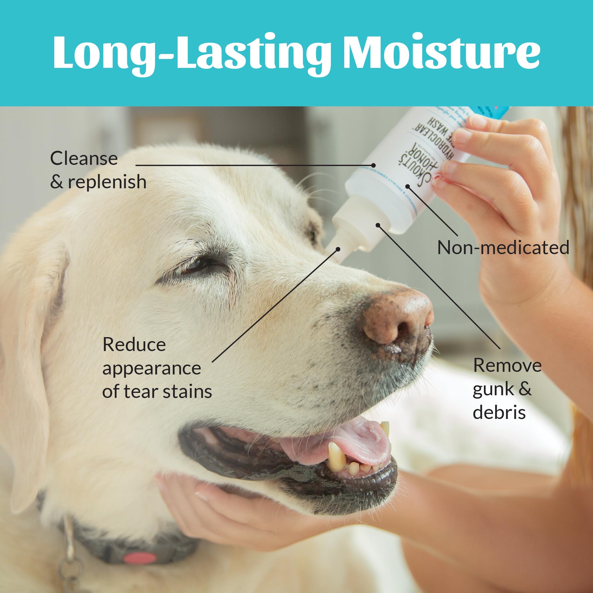 SKOUT'S HONOR HydroClear Eye Wash two-bottle pack shown together.