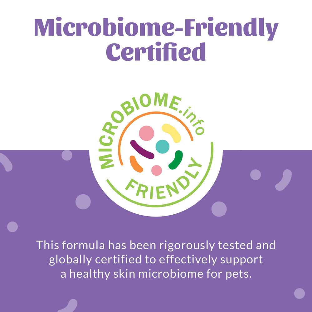 SKOUT'S HONOR Probiotic Dog Deodorizing Spray shown being used on a dog's coat.