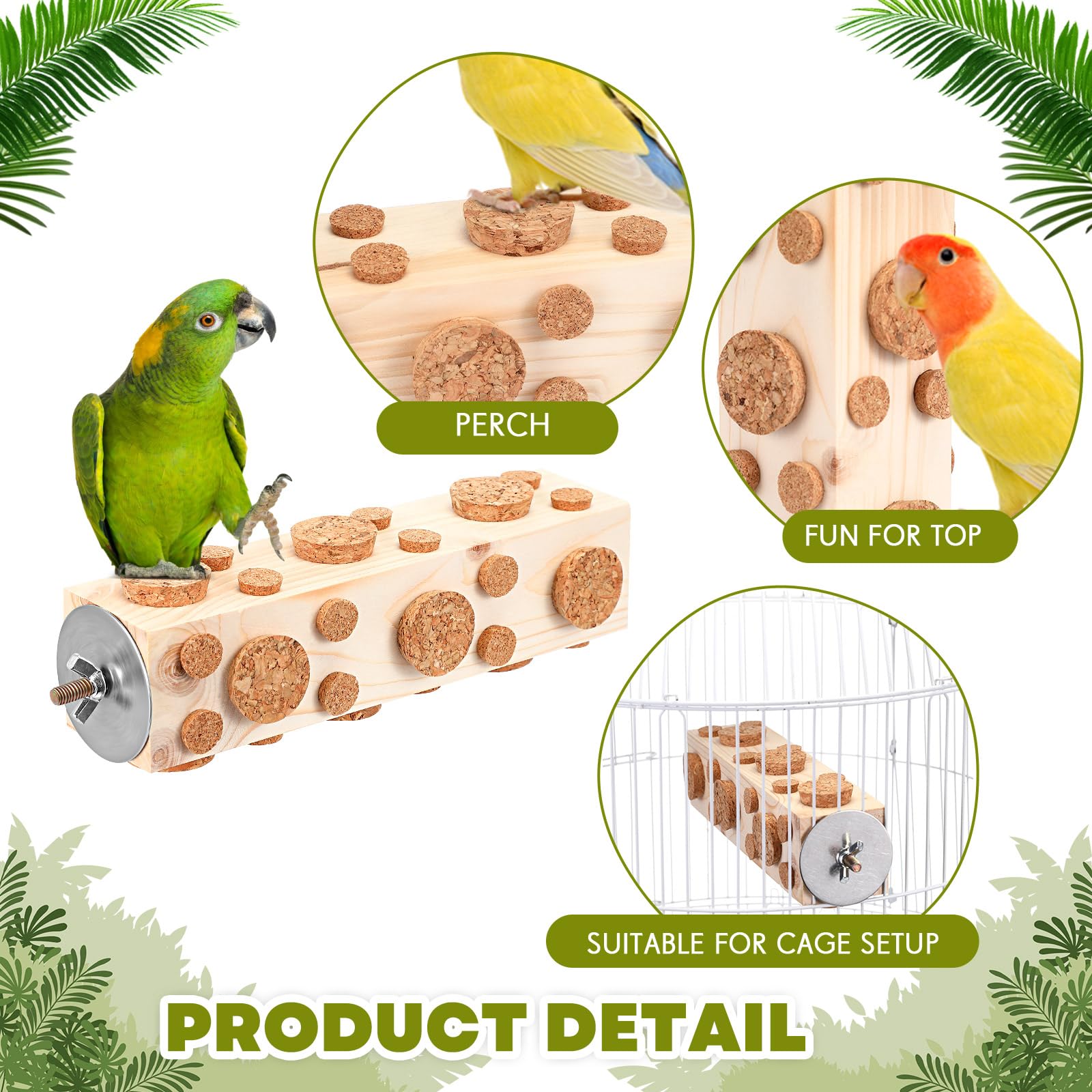 Skyygemm Bird Foraging Toy shown mounted horizontally in a cage.