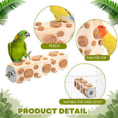 Skyygemm Bird Foraging Toy shown mounted horizontally in a cage.