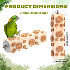 Skyygemm Bird Foraging Toy close-up showing the oak corks.