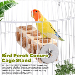 Skyygemm Bird Foraging Toy shown mounted vertically in a cage.