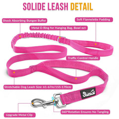 SlowTon dog leash with its two padded handles.