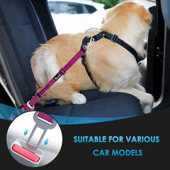 SlowTon Dog Seat Belt rotating metal buckle close-up.