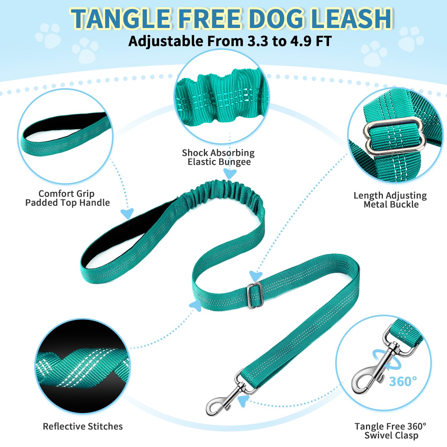 SlowTon small dog harness leash swivel hook shown in detail.