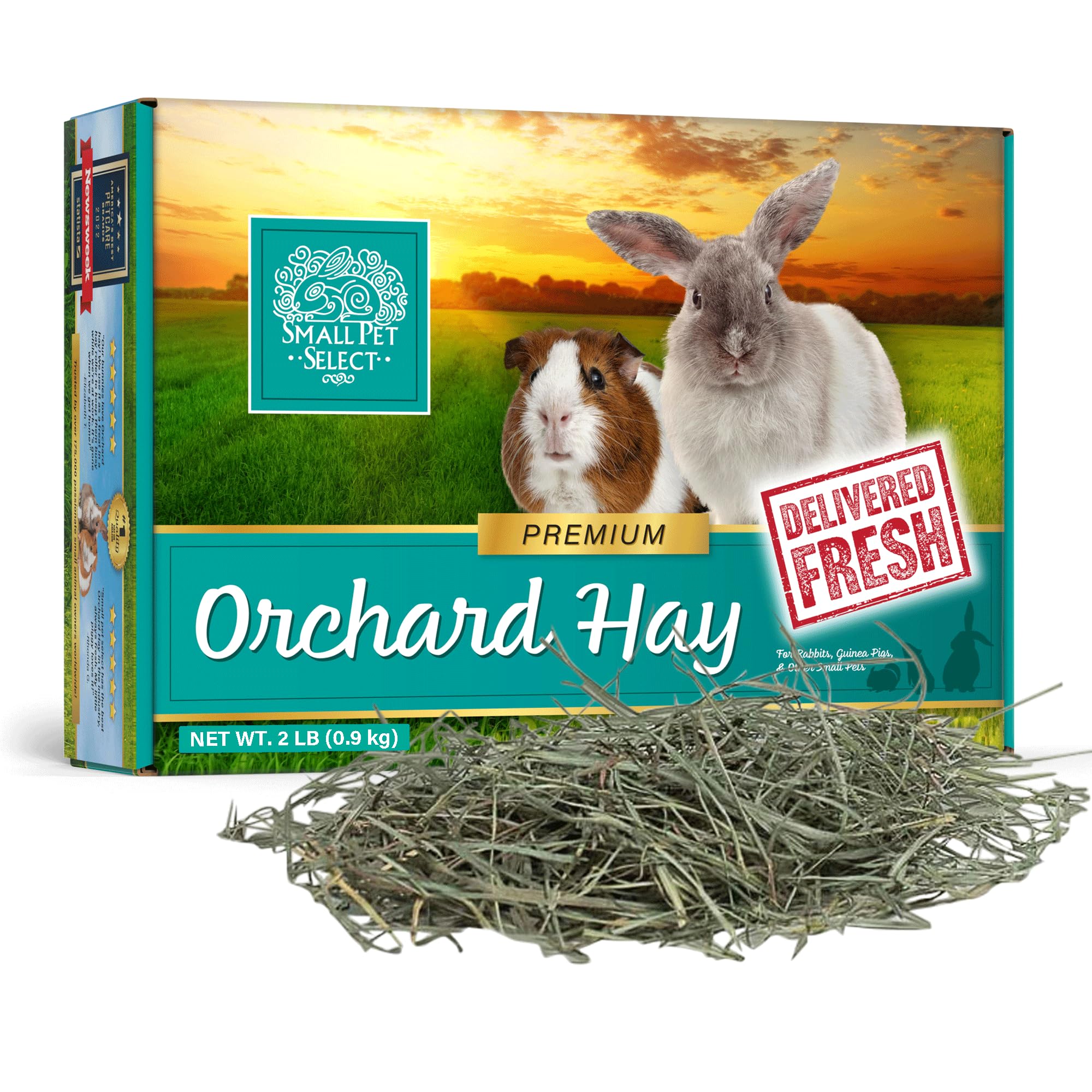 Small Pet Select Orchard Grass Hay package shown from the front.