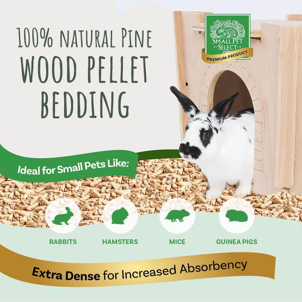 Small Pet Select Pine Pellet Bedding shown close up to highlight the pine pellets.