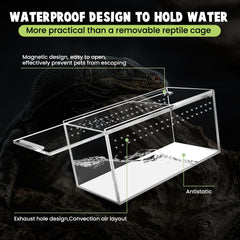 Smartang acrylic terrarium with its side ventilation holes in view.