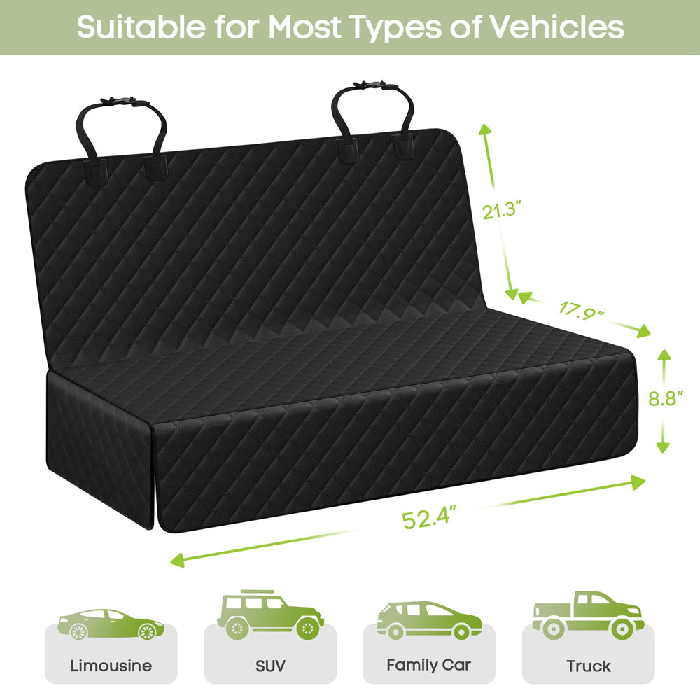 Smatto Back Seat Cover for Dogs shown close up to reveal its quilted fabric.