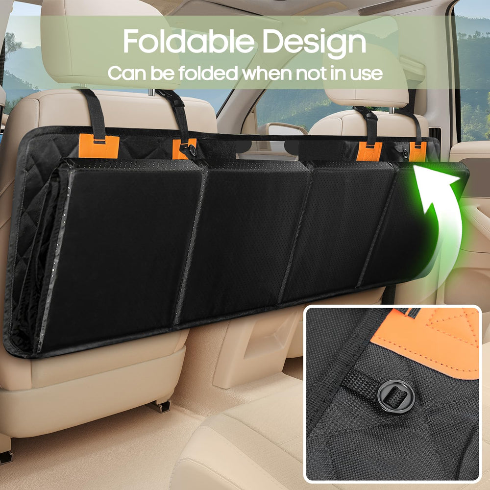 Sm satto Dog Car Seat Cover close-up of its coated protective top surface.