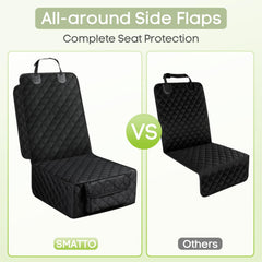 Smatto front seat cover for dogs showing the extended backrest.