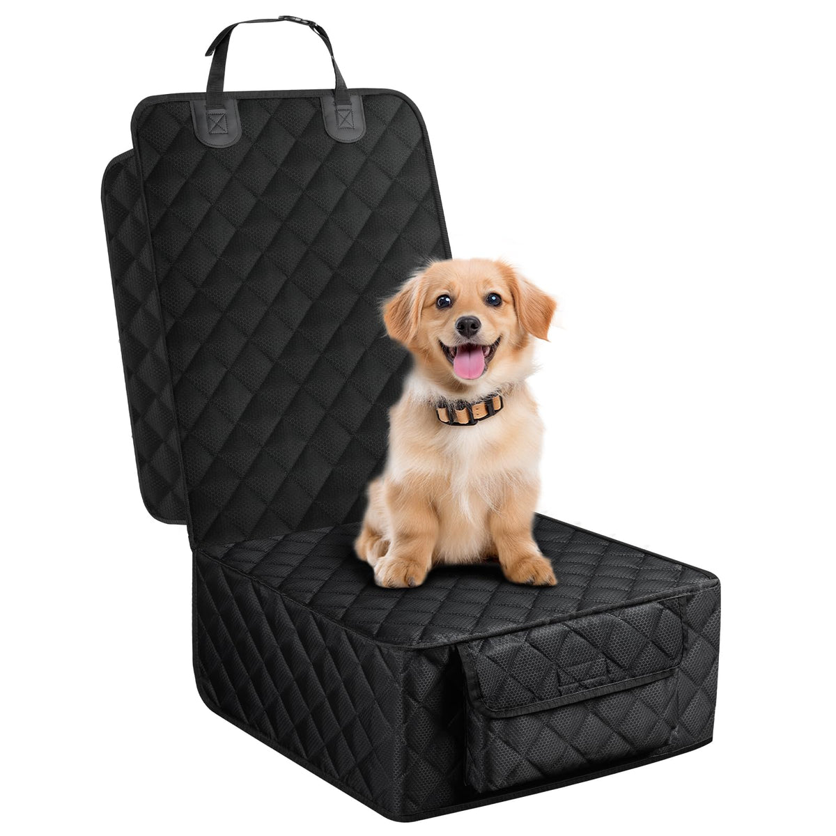Smег? Smatto front seat cover for dogs shown from the front.