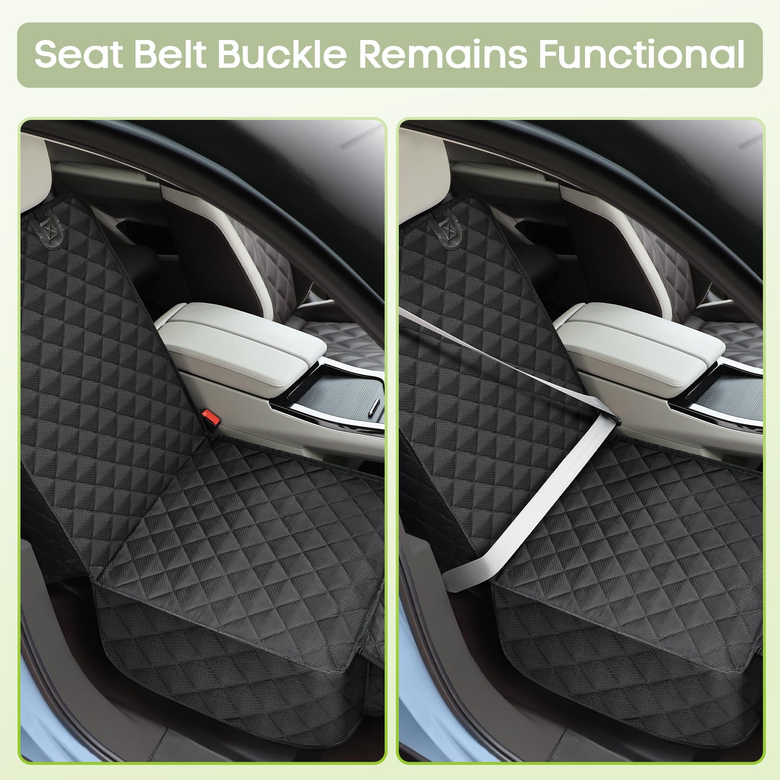 Smatto front seat cover for dogs showing the seat anchor.
