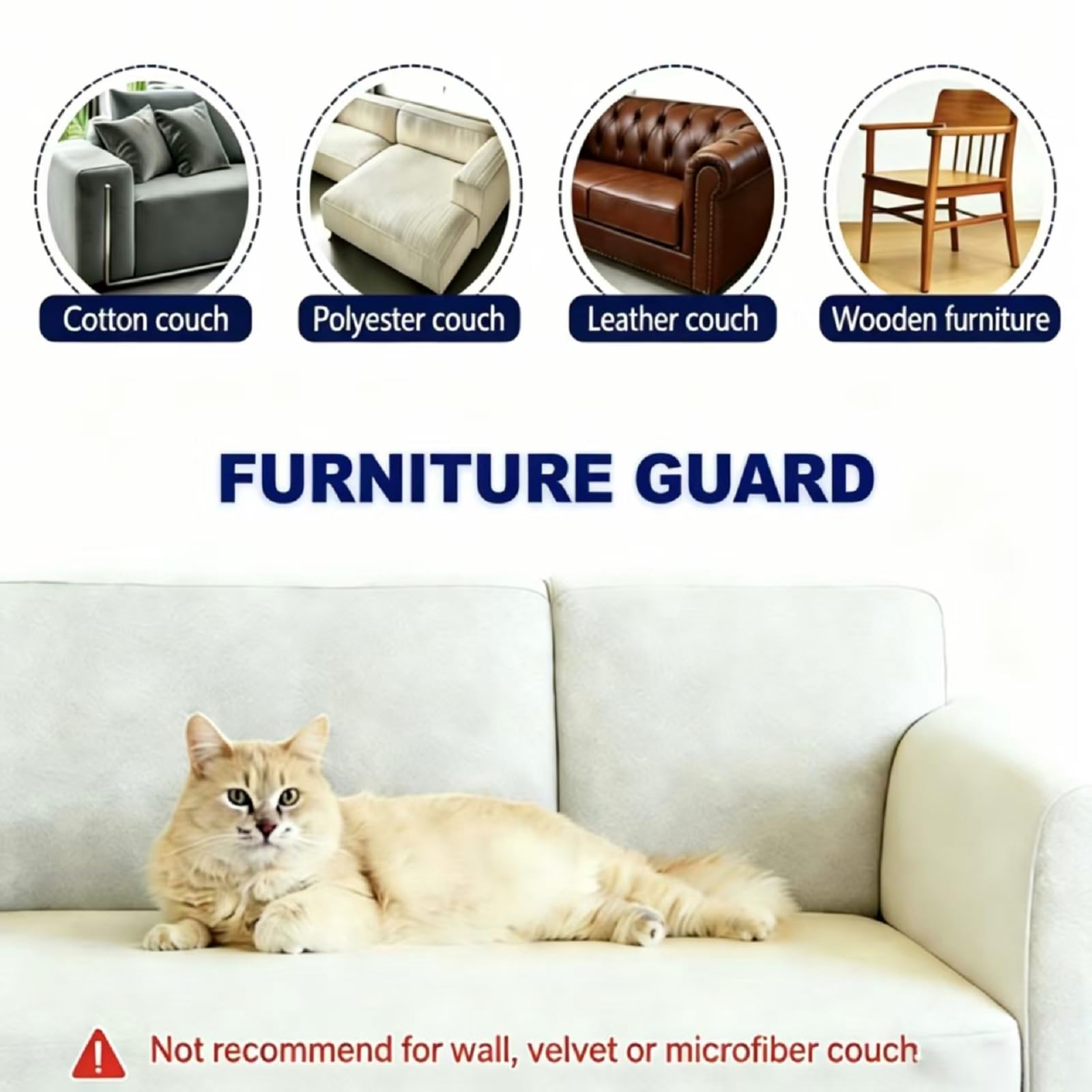 Smerdu Cat Scratch Furniture Protector fitted around a curved armrest.