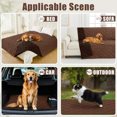 Smiry dog bed cover used on a bed.