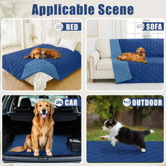 Smiry waterproof dog bed cover laid across a bed.