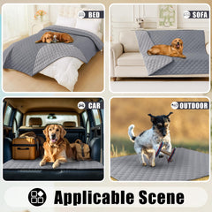 Smiry dog blanket cover protecting a surface inside a car.