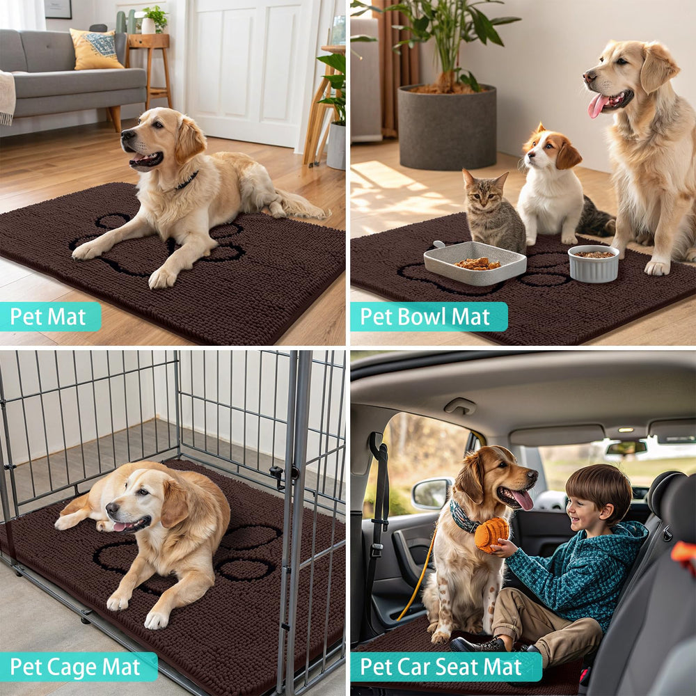 Smiry dog door mat shown from an alternate angle to display its overall shape.