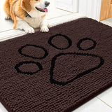 Smiry dog door mat shown from the front to display its full chenille surface.