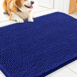 Smiry Dog Door Mat shown from the front to display its full chenille surface.