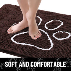 Smiry dog door mat side view showing its low-profile pile.