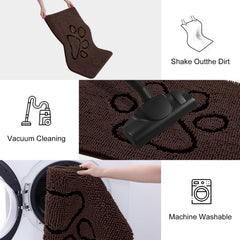 Smiry dog door mat shown being used for paw cleaning after coming indoors.
