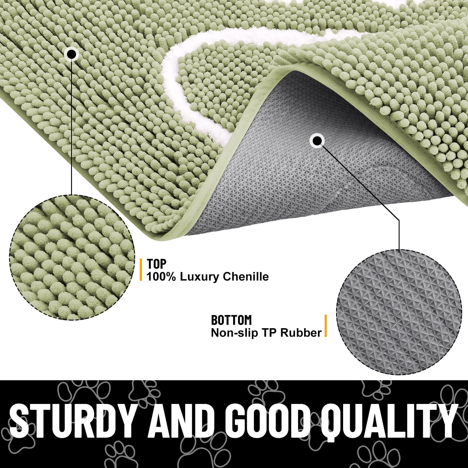 Smiry dog door mat turned over to show its textured rubber backing.