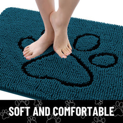 Smiry dog door mat turned over to show its textured rubber backing.